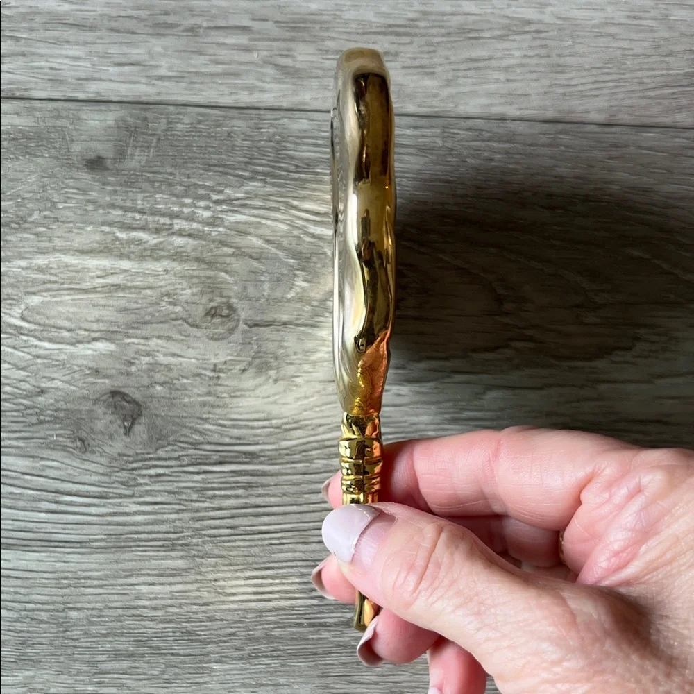 HAND MIRROR GODINGER Gold tone Sculpted Vanity Mini Purse